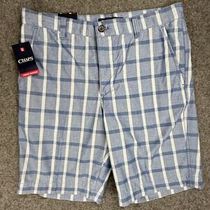 New CHAPS Men's Bermuda Shorts Plaid Comfort Waistband Size 32 NWT